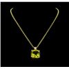 Image 1 : 50.20 ctw Lemon Citrine and Diamond Pendant With Chain - 14KT Yellow Gold