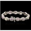 Image 2 : 14KT White Gold 6.67 ctw Multicolor Sapphire and Diamond Bracelet