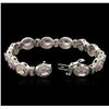 Image 3 : 14KT White Gold 6.67 ctw Multicolor Sapphire and Diamond Bracelet