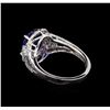 Image 3 : 3.71 ctw Tanzanite and Diamond Ring - Platinum