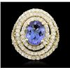 Image 2 : 14KT Yellow Gold 3.15 ctw Tanzanite & Diamond Ring