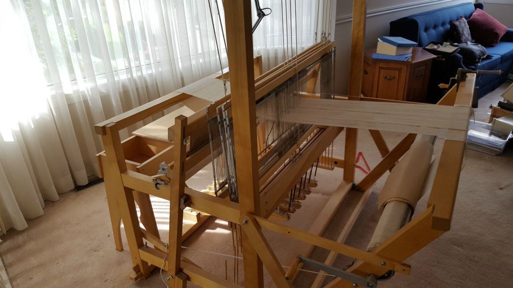 Large Nilus Leclerc weaving loom Colonial (?) with 45