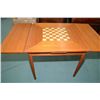 Image 1 : Teak draw leaf table with inlaid chess board top