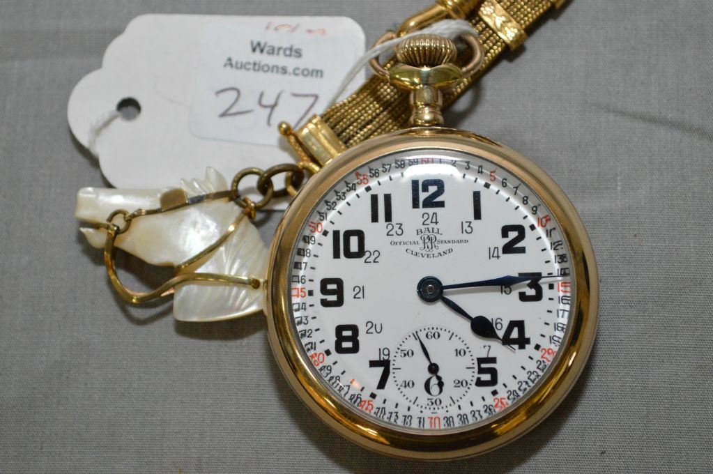 Vintage Ball, Cleveland, Official Railroad standard pocket watch with