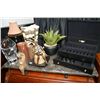 Image 1 : Selection of decor items including boxed Oneida flatware set for eight, Swarovski crystal horse, Mik