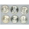 Image 2 : LOT OF ( 6 ) GEM BU 1946-S WASHINGTON QUARTERS BLAST WHITE!