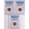 Image 1 : ( 3 ) PCGS GRADED MS-66 RED LINCOLN CENTS: 1956, 1956-D & 1958-D