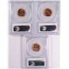 Image 2 : ( 3 ) PCGS GRADED MS-66 RED LINCOLN CENTS: 1956, 1956-D & 1958-D