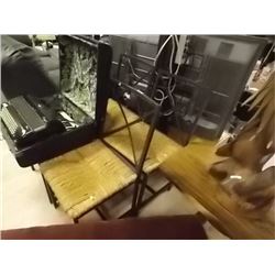 WROUGHT IRON CHAIRS WITH RUSH SEATS - 4 TTL