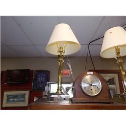 BRASS TABLE LAMP - WITH POWER/PHONE OUTLETS