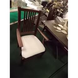 NEW - MAHOGANY & UPHOLSTERED DINING CHAIR - 4 X BID