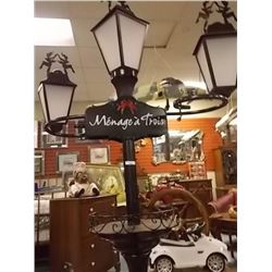 DECORATIVE VINTAGE STREET SIGN - MENAGE A TROIS - 8'TALL - ASSEMBLED
