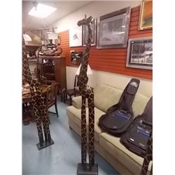 LARGE HAND CRAFTED CARVED GIRAFFE - SPOTTED - 6' TALL - RETAIL $189