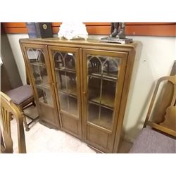 CHINA CABINET - 1920'S - GLASS DOORS AND BAKELITE HANDLES