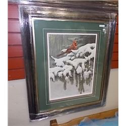 FRAMED LIMITED EDITION - NATURE'S ORNAMENT - CARDINAL - ALAN SAKHAVARZ - GALLERY ESTIMATE $725