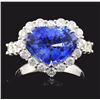 18K White Gold 4.08ct Sapphire & 1.39ct Diamond Ri