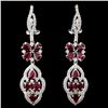 18K White Gold 4.15ct Ruby & 1.27ct Diamond Earrin