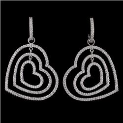 18K White Gold 3.90ct Diamond Earrings