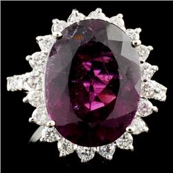 14K Gold 7.72ct Tourmaline & 0.81ctw Diamond Ring