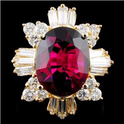 14K Gold 5.76ct Tourmaline & 1.81ctw Diamond Ring