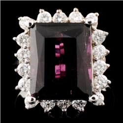 14K Gold 6.63ct Tourmaline & 0.67ctw Diamond Ring