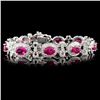 Image 1 : 18K Gold 10.70ct Ruby & 1.74ct Diamond Bracelet