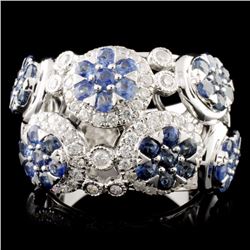 14K Gold 2.48ctw Sapphire & 0.78ctw Diamond Ring