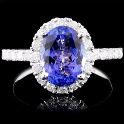 14K Gold 2.37ct Tanzanite & 0.67ctw Diamond Ring