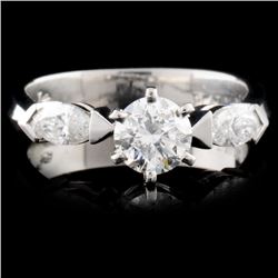 Solid Platinum 0.86ctw Diamond Ring