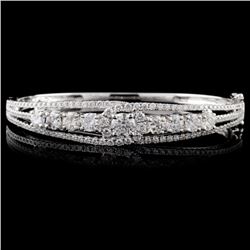 18K White Gold 1.18ctw Diamond Bangle