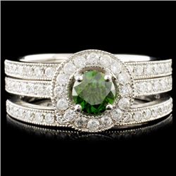 14K Gold 1.10ctw Fancy Color Diamond Ring