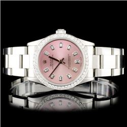Rolex SS 31MM Oyster Perpetual Diamond Watch