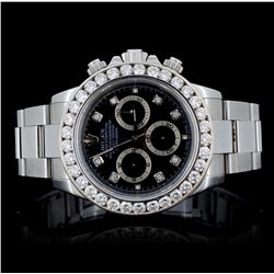 Rolex SS Daytona 3.05CT Diamond Wristwatch