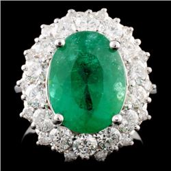 14K Gold 4.48ct Emerald & 1.71ctw Diamond Ring