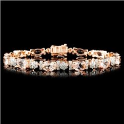 14K Gold 9.15ctw Morganite & 1.50ctw Diamond Brace