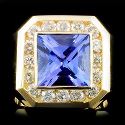14K Gold 4.78ct Tanzanite & 1.47ctw Diamond Ring
