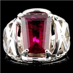 14K Gold 4.84ct Tourmaline & 0.25ctw Diamond Ring