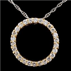 14K Yellow Gold 0.87ctw Diamond Pendant