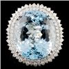 Image 1 : 18K Gold 25.02ct Aquamarine & 1.24ctw Diamond Ring