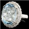 Image 2 : 18K Gold 25.02ct Aquamarine & 1.24ctw Diamond Ring