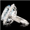 Image 3 : 18K Gold 25.02ct Aquamarine & 1.24ctw Diamond Ring