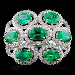 14K Gold 4.00ctw Emerald & 1.00ct Diamond Ring