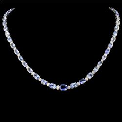 14K Gold 30.00ct Tanzanite & 1.75ctw Diamond Neckl