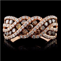 14K Rose Gold 0.85ctw Fancy Color Diamond Ring