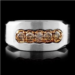 14K White Gold 0.61ct Fancy Color Diamond Ring
