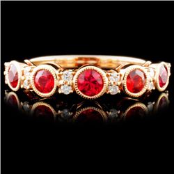 14K R Gold 0.84ct Sapphire & 0.13ct Diamond Ring