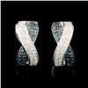 14K Gold 0.56ctw Fancy Color Diamond Earrings