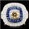 14K Gold  1.24ct Sapphire & 1.80ctw Diamond Ring