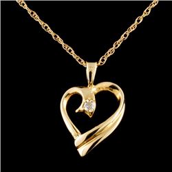 14K Gold 0.05ctw Diamond Pendant