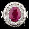 Image 1 : 18K Gold 4.35ct Ruby & 1.81ctw Diamond Ring